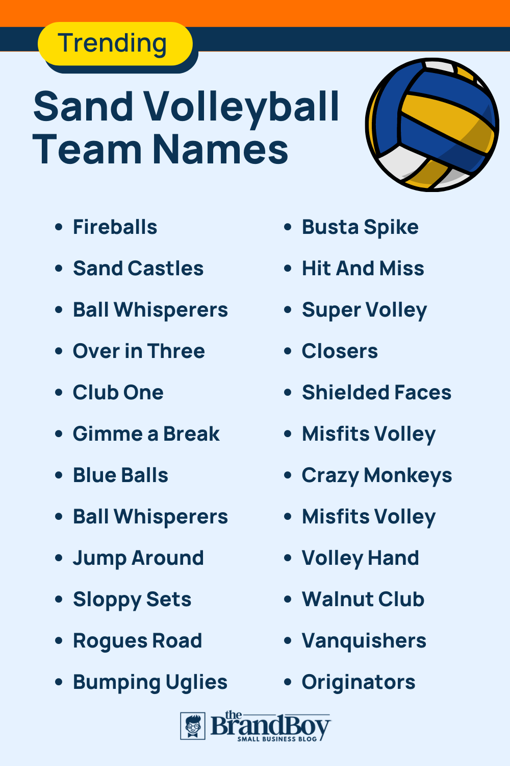 Trending Sand Volleyball Team Names 